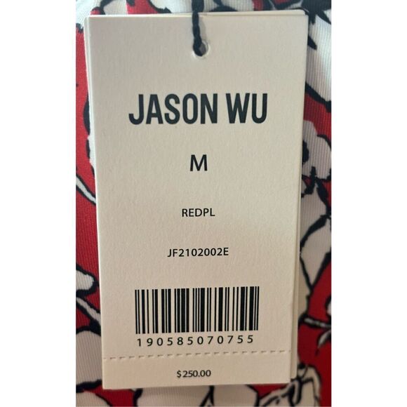 Jason Wu Jersey Turtleneck in Abstract Floral Print in Plaster Red & White NWT S - Picture 10 of 10